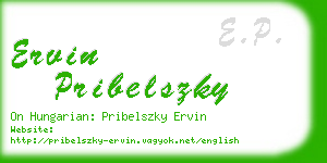 ervin pribelszky business card